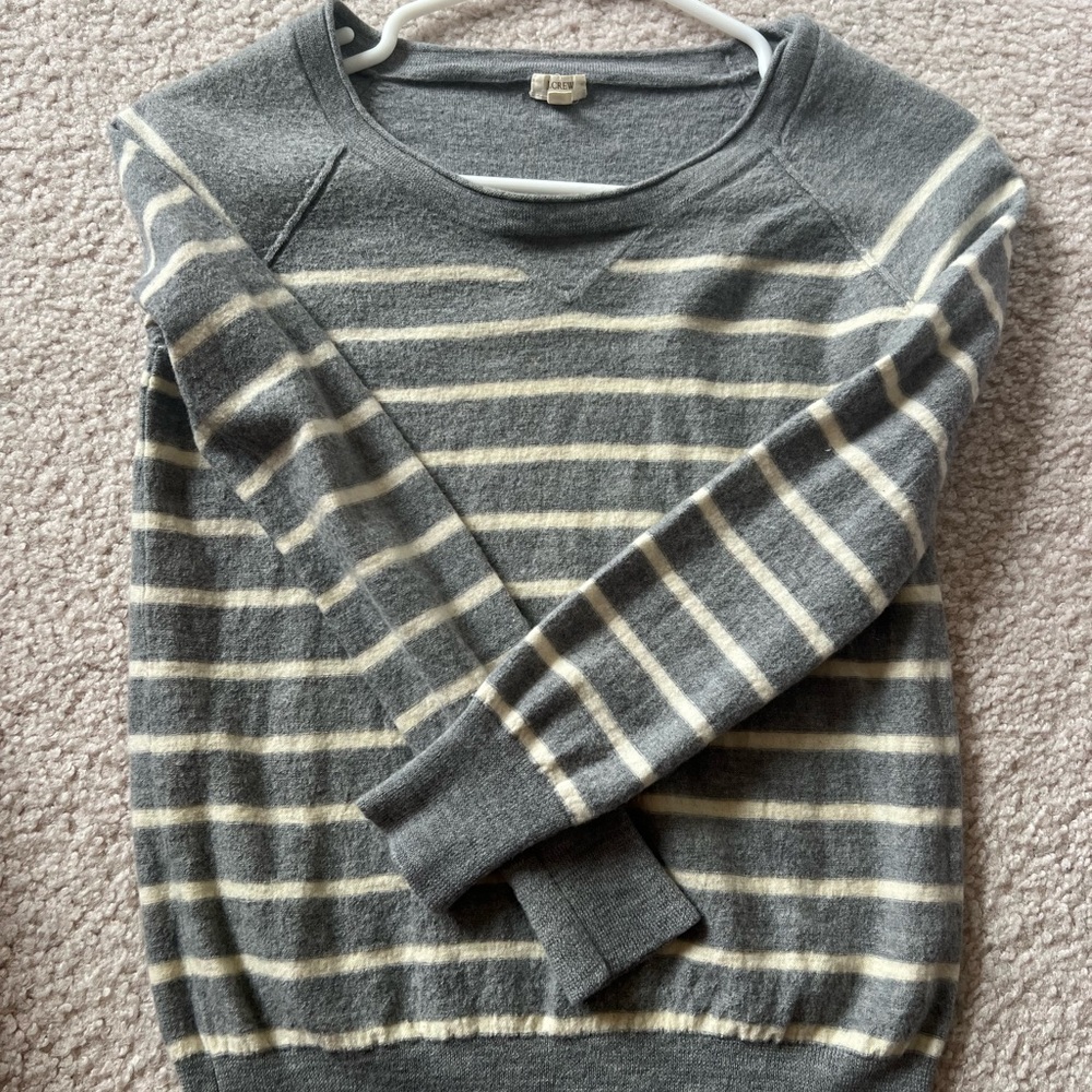 J Crew striped sweater 100% merino wool